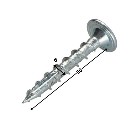 Parafusos de madeira e aglomerado TEKOR cabeça disco TORX T30 cut ponto antifenda tipo 17 6X50 rosca total Aço zinco
