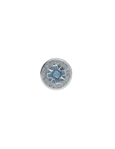 Parafuso de madeira aglomerado cabeça fresada Pozi PZ6 5X53 rosca total Aço zinco branco