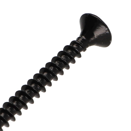 Parafuso de madeira aglomerado cabeça fresada Pozi PZ6 4X45 rosca total Aço zinco preto