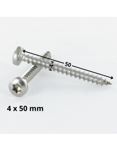 Parafuso de madeira aglomerado cabeça redonda 4X50 TORX T20 Aço zinco branco