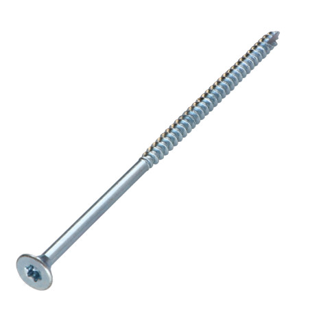 Parafusos de madeira e aglomerado TEKOR cabeça fresada dentado 5X120 roscado sobre 70 TORX T25 Aço zinco branco cut