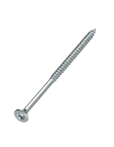 Parafusos de madeira e aglomerado TEKOR cabeça fresada dentado 5X80 roscado sobre 48 TORX T25 Aço zinco branco cut