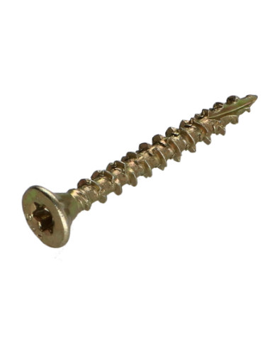 Parafusos de madeira e aglomerado TEKOR cabeça fresada dentado 4X35 rosca total TORX T20 ZBCR3+ cut ponto antifenda