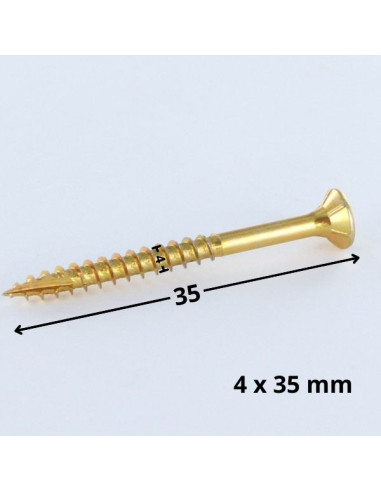 Parafusos de madeira e aglomerado TEKOR cabeça fresada dentado 4X35 rosca total TORX T20 ZBCR3+ cut ponto antifenda