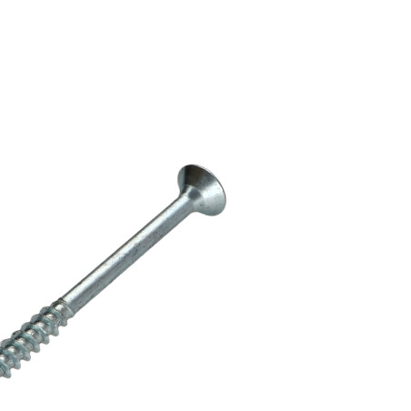 Parafuso de madeira aglomerado cabeça fresada Pozi PZ7 6X130 rosca parcial Aço zinco branco