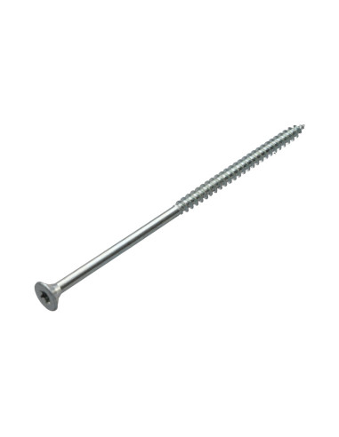 Parafuso de madeira aglomerado cabeça fresada TORX T30 6X130 roscado sobre 70 Aço zinco branco