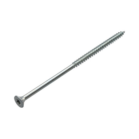 Parafuso de madeira aglomerado cabeça fresada TORX T30 6X130 roscado sobre 70 Aço zinco branco