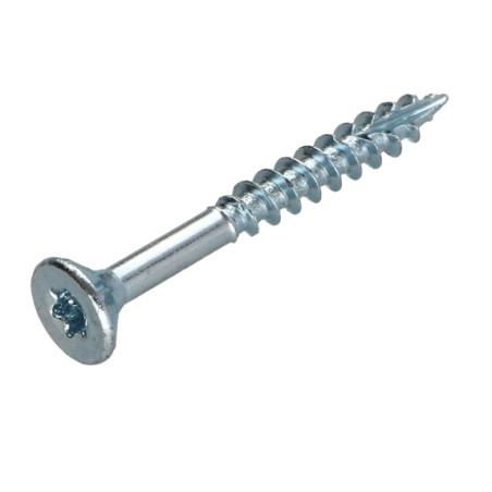 Parafusos de madeira e aglomerado TEKOR cabeça fresada dentado 4X40 roscado sobre 24 TORX T20 Aço zinco branco cut