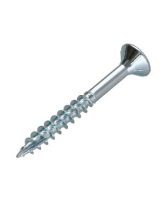 Parafusos de madeira e aglomerado TEKOR cabeça fresada dentado 4X40 roscado sobre 24 TORX T20 Aço zinco branco cut 2