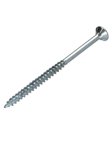 Parafusos de madeira e aglomerado TEKOR cabeça fresada dentado 5X60 roscado sobre 36 TORX T25 Aço zinco branco cut