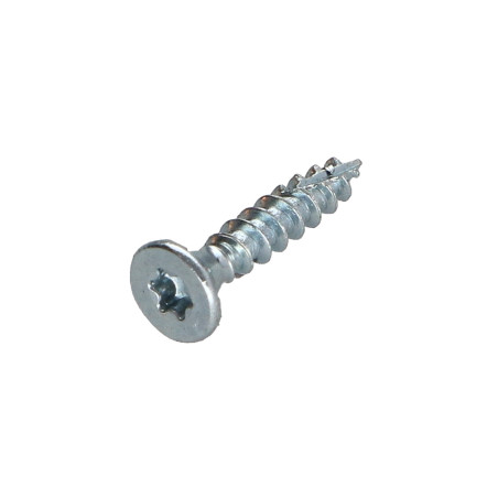 Parafusos de madeira e aglomerado TEKOR cabeça fresada dentado 4X20 TORX T20 Aço zinco branco rosca total cut ponto