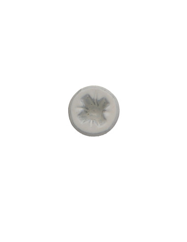 Parafuso de madeira aglomerado cabeça fresada Pozi PZ6 3,5 x 15 rosca total Aço zinco branco lacado a branco