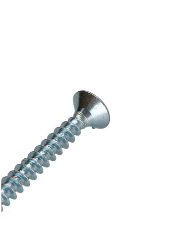 Parafuso de madeira aglomerado cabeça fresada Pozi 5X80 Aço zinco branco