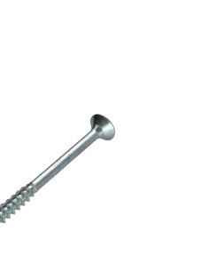 Parafuso de madeira aglomerado cabeça fresada Pozi PZ7 6X150 rosca parcial Aço zinco branco 2