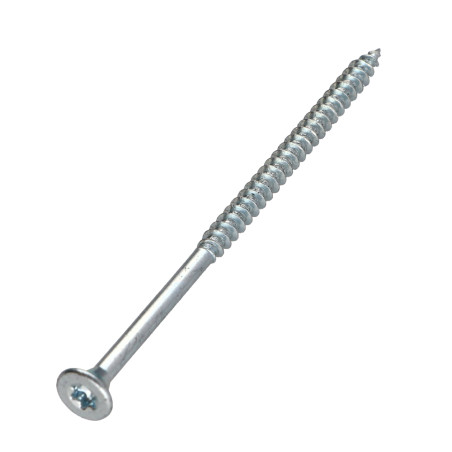 Parafusos de madeira e aglomerado TEKOR cabeça fresada dentado 6X90 roscado sobre 60 TORX T30 Aço zinco branco cut