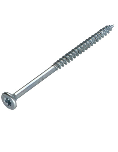 Parafusos de madeira e aglomerado TEKOR cabeça fresada dentado 4,5X70 roscado sobre 42 TORX T25 Aço zinco branco cut