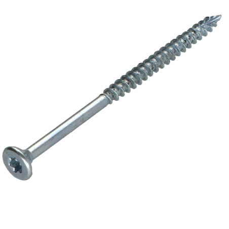 Parafusos de madeira e aglomerado TEKOR cabeça fresada dentado 4,5X70 roscado sobre 42 TORX T25 Aço zinco branco cut