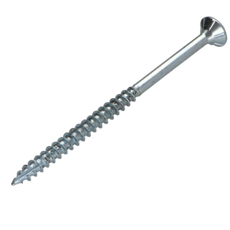 Parafusos de madeira e aglomerado TEKOR cabeça fresada dentado 4,5X70 roscado sobre 42 TORX T25 Aço zinco branco cut