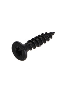 Parafusos de madeira e aglomerado TEKOR cabeça fresada dentado 4X20 TORX T20 Aço zinco preto rosca total cut ponto