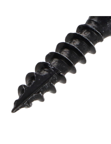 Parafusos de madeira e aglomerado TEKOR cabeça fresada dentado 4X20 TORX T20 Aço zinco preto rosca total cut ponto