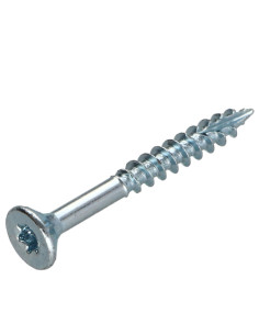 Parafusos de madeira e aglomerado TEKOR cabeça fresada dentado 4X45 roscado sobre 27 TORX T20 Aço zinco branco cut