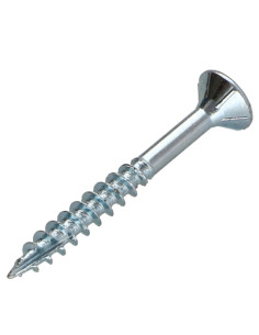 Parafusos de madeira e aglomerado TEKOR cabeça fresada dentado 4X45 roscado sobre 27 TORX T20 Aço zinco branco cut 2