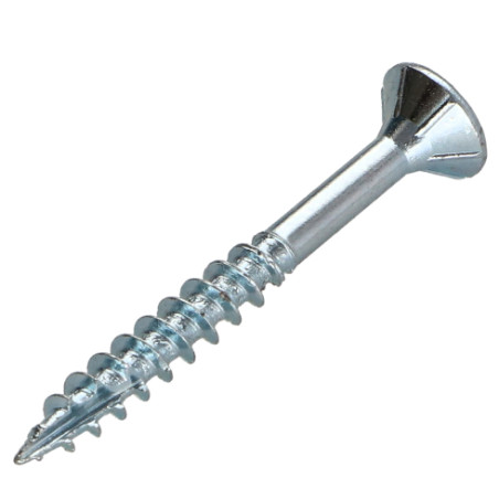 Parafusos de madeira e aglomerado TEKOR cabeça fresada dentado 4X45 roscado sobre 27 TORX T20 Aço zinco branco cut