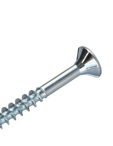 Parafusos de madeira e aglomerado TEKOR cabeça fresada dentado 4X45 roscado sobre 27 TORX T20 Aço zinco branco cut