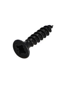Parafuso de madeira aglomerado cabeça fresada Pozi PZ5 3X12 rosca total Aço zinco preto microparafusos