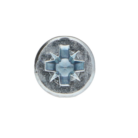 Parafuso de madeira aglomerado cabeça fresada Pozi PZ6 3,5 x 13 rosca total Aço zinco branco