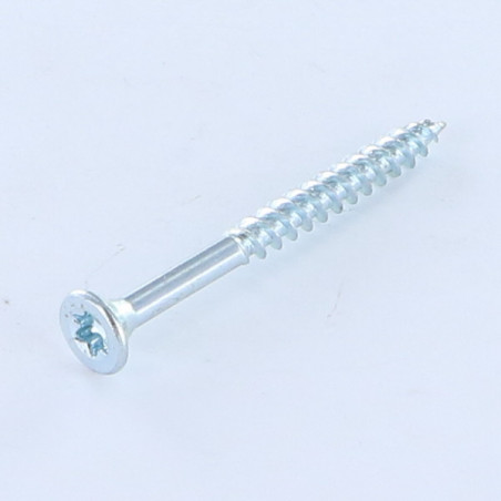Parafuso de madeira aglomerado cabeça fresada TORX T15 3,5 x 60 roscado sobre 36 Aço zinco branco