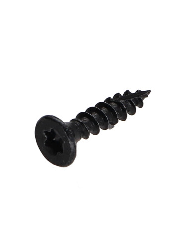 Parafuso de madeira aglomerado cabeça fresada TORX T20 4X25 rosca total Aço zinco preto
