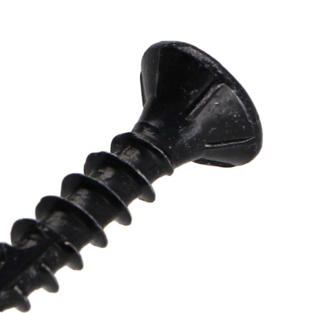Parafuso de madeira aglomerado cabeça fresada TORX T20 4X25 rosca total Aço zinco preto