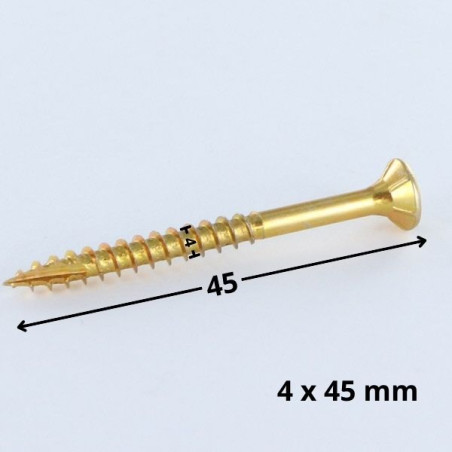 Parafusos de madeira e aglomerado TEKOR cabeça fresada dentado 4X45 roscado sobre 27 TORX T20 ZBCR3+ cut ponto