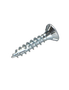 Parafusos de madeira e aglomerado TEKOR cabeça fresada dentado 5X25 TORX T20 Aço zinco branco rosca total cut ponto 2