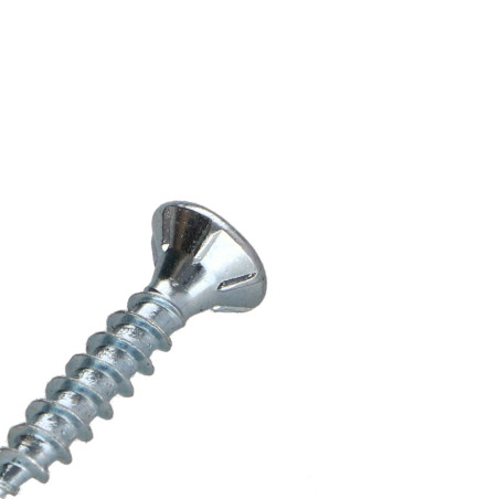 Parafusos de madeira e aglomerado TEKOR cabeça fresada dentado 5X25 TORX T20 Aço zinco branco rosca total cut ponto