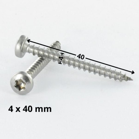 Parafuso de madeira aglomerado cabeça redonda 4X40 TORX T20 Aço zinco branco
