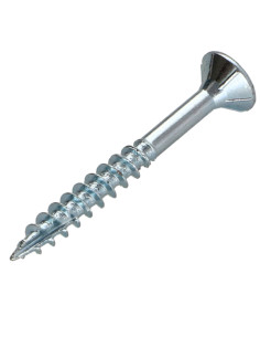 Parafusos de madeira e aglomerado TEKOR cabeça fresada dentado 4X50 roscado sobre 30 TORX T20 Aço zinco branco cut 2
