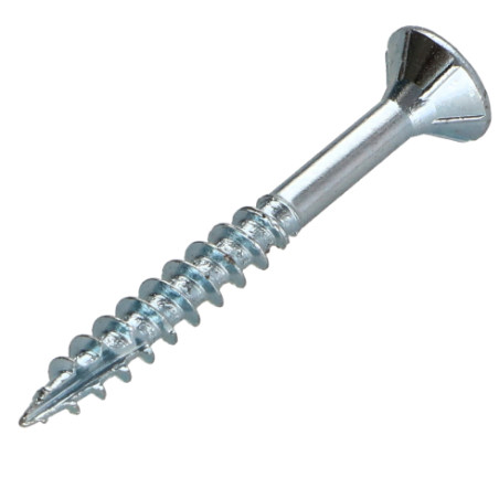 Parafusos de madeira e aglomerado TEKOR cabeça fresada dentado 4X50 roscado sobre 30 TORX T20 Aço zinco branco cut