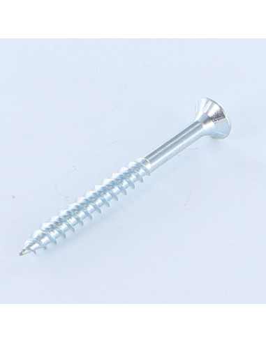 Parafuso de madeira aglomerado cabeça fresada TORX T30 6X180 rosca parcial Aço zinco branco