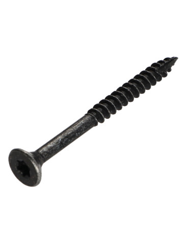 Parafusos de madeira e aglomerado TEKOR cabeça fresada dentado 6X70 roscado sobre 42 TORX T30 Aço zinco preto cut