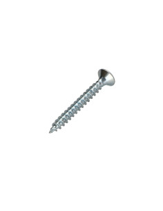 Parafuso de madeira aglomerado cabeça fresada Pozi PZ6 4X30 rosca total Aço zinco branco 2
