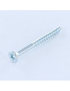 Parafuso de madeira aglomerado cabeça fresada TORX T25 6X90 roscado sobre 54 Aço zinco branco