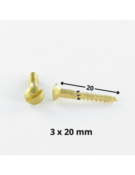 Parafuso de madeira Bronze cabeça fresada de panela sulcada 3X20 microparafusos