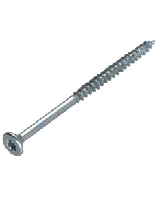 Parafusos de madeira e aglomerado TEKOR cabeça fresada dentado 5X70 roscado sobre 42 TORX T25 Aço zinco branco cut