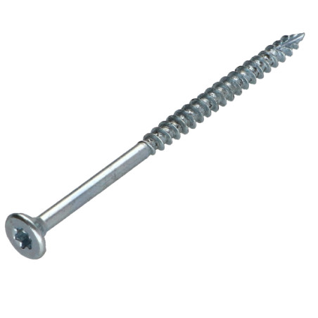 Parafusos de madeira e aglomerado TEKOR cabeça fresada dentado 5X70 roscado sobre 42 TORX T25 Aço zinco branco cut