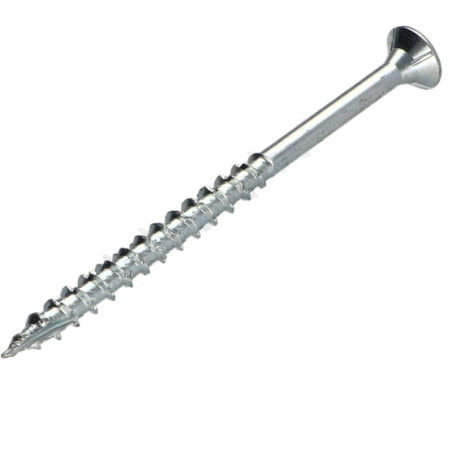 Parafuso de madeira aglomerado cabeça fresada TORX T25 4,5X60 roscado sobre 36 Aço zinco branco