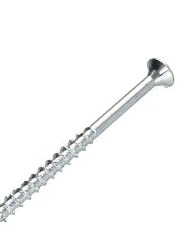 Parafuso de madeira aglomerado cabeça fresada TORX T25 4,5X60 roscado sobre 36 Aço zinco branco