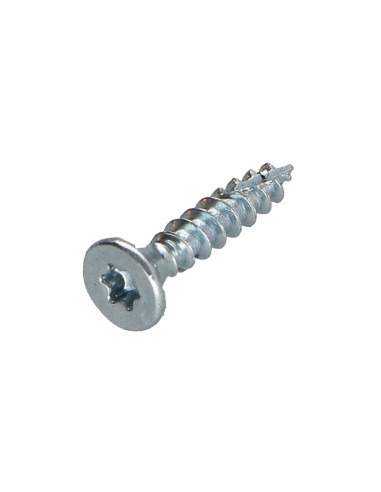 Parafusos de madeira e aglomerado TEKOR cabeça fresada dentado 4X16 TORX T20 Aço zinco branco rosca total cut ponto