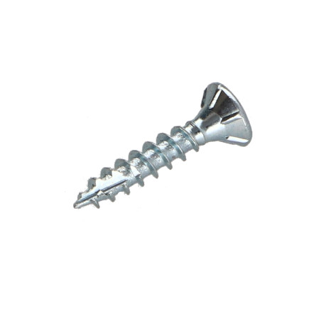 Parafusos de madeira e aglomerado TEKOR cabeça fresada dentado 4X16 TORX T20 Aço zinco branco rosca total cut ponto